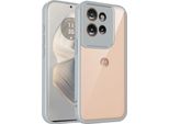 Custodia Per Motorola Edge 50 Neo/Thinkphone 25 Cover Posteriore Trasparente Con Cornice In Tpu, Antiurto Grigio