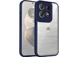Custodia Per Motorola Edge 50 Pro Cover Posteriore Trasparente Con Cornice In Tpu, Antiurto Blu