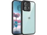 Custodia Per Motorola Edge 40 Neo Cover Posteriore Trasparente Con Cornice In Tpu, Antiurto Nero