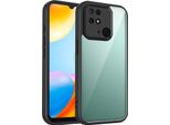 Custodia Per Xiaomi Redmi 10C/Poco C40 Cover Posteriore Trasparente Con Cornice In Tpu, Antiurto Nero