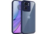 Custodia Per Motorola Edge 40 Cover Posteriore Trasparente Con Cornice In Tpu, Antiurto Blu