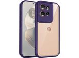 Custodia Per Motorola Edge 50 Copertura Posteriore Trasparente Con Cornice In Tpu, Antiurto Viola