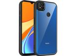 Custodia Per Xiaomi Redmi 9C/Redmi 10A/Poco C31 Cover Posteriore Trasparente Con Cornice In Tpu, Antiurto Nero