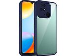 Custodia Per Xiaomi Redmi 10C/Poco C40 Copertura Posteriore Trasparente Con Cornice In Tpu, Antiurto Blu