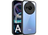 Custodia Per Xiaomi Redmi A3/Redmi A3X/Poco C61 Cover Posteriore Trasparente Con Cornice In Tpu, Antiurto Nero