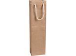 Sacchetti Di Carta 8 X 30 X 6 Cm, Marrone, Sacchetto Per Bottiglie, Manico Con Coulisse - Confezione Da 12