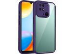 Custodia Per Xiaomi Redmi 10C/Poco C40 Copertura Posteriore Trasparente Con Cornice In Tpu, Antiurto Viola