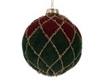 Guaina Natalizia Clayre & Eef Ø 10X10 Cm In Vetro Rosso Verde