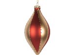 Guaina Di Natale Clayre & Eef Ø 8X15 Cm In Vetro Rosso Dorato