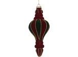Guaina Natalizia Clayre & Eef Ø 6X15 Cm In Vetro Rosso Verde