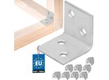 Kotarbau® Set Di 100 Connettori Angolari Angolo Pesante 25 X 25 X 25 Mm In Acciaio Zincato Angolo In Acciaio Stabile Connettore Per Travi Durevole Argento