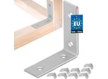 Kotarbau® Set Di 100 Connettori Angolari Pesanti 50 X 50 X 17 Mm In Acciaio Zincato Angolo In Acciaio Stabile Connettore Per Travi Durevole Argento