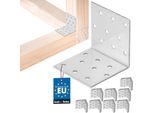 Kotarbau® Set Di 100 Connettori Angolari Angolo Pesante 60 X 60 X 60 Mm In Acciaio Zincato Angolo In Acciaio Stabile Connettore Per Travi Durevole Argento