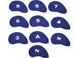 Numero Di Coperture Del Ferro Da Golf In Neoprene Set Di 10 Pezzi Manica Della Testa Del Club Copertura Protettiva Blu Zaffiro