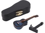 Chitarra In Legno In Miniatura Modello Display Mini Ornamenti Musicali Craft Home Decor (Blu 10 Cm)
