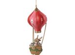 Pallone Aerostatico Natalizio Clayre & Eef Ø 7X17 Cm Plastica Rossa