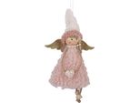 Ciondolo Angelo Di Natale Clayre & Eef 10X3X20 Cm Rosa Sintetico