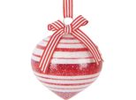 Guaina Natalizia Clayre & Eef Ø 8X8 Cm In Vetro Bianco Rosso