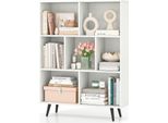 Costway Libreria Con Scomparti, Scaffale In Piedi Con 3 Livelli E Gambe In Legno, Scaffale A Cubo Alto 107 Cm, Scaffale Per Ufficio, Scaffale Per Camera Da Letto (80 Cm)