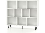 Costway Libreria Con Scomparti, Scaffale In Piedi Con 3 Livelli E Gambe In Legno, Scaffale A Cubo Alto 107 Cm, Scaffale Per Ufficio, Scaffale Per Camera Da Letto (120 Cm)