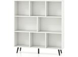 Costway Libreria Con Scomparti, Scaffale In Piedi Con 3 Livelli E Gambe In Legno, Scaffale A Cubo Alto 107 Cm, Scaffale Per Ufficio, Scaffale Per Camera Da Letto (100 Cm)
