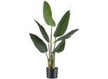 Pianta Artificiale Strelitzia Nicolai 90 Cm In Vaso Di Plastica 15X13 Cm - Facile Da Curare E Di Lunga Durata