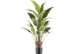 Pianta Artificiale Strelitzia Reginae 120 Cm In Vaso Di Plastica Nero 15X13 Cm Per Un Tocco Tropicale