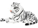 Brubaker Peluche Tigre - Peluche 25 Cm - Peluche Per Bambini Sdraiati - Piccolo Felino Da Preda - Giocattolo Per Bambini, Bianco