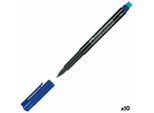 FABER-CASTELL 151351 10X Multimark Folienstifte Blau 0,6 Mm Permanent