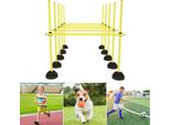 Set Di Aste Per Salto D'agilità Yuenfong, Aste Di Allenamento Per Condizionamento, Ostacoli Di Coordinazione, Dribbling E Agilità (Giallo Brillante)