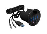 Hub 4-Port Icybox Usb 3.0 Ib-Hub1403A Tisch-Hub Mit Audio Retail