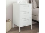 Maison Exclusive - Comodino Bianco 36X39X68 Cm Acciaio