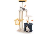 Costway Tiragraffi A 5 Livelli, Albero Per Gatti Con Grotta Per Gatti, Sedile In Peluche, Giocattolo Appeso E Palo In Sisal, Mobili Per Gatti, Simpatico Albero Da Arrampicata