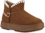 Van Hill Donna Stivali Invernali Foderati Caldi Stivaletti Scarpe Comode 841456, Colore: Marrone Chiaro, Taglia: 36