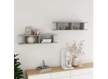 Maison Exclusive - Mensole Da Parete 2 Pezzi Grigio Cemento 90X18X20 Cm Materiale Ligneo