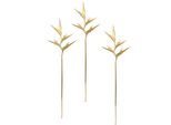 Kunstblume I.Ge.A. "Heliconia", Gold (Goldfarben), B:20Cm H:74Cm L:2Cm, Obermaterial: 100% Kunststoff, Kunstpflanzen, Exotischer Dekozweig,Tropische Blume, 3Er Set