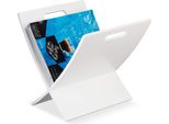 Portariviste Relaxdays Con Maniglia Per Il Trasporto, Soggiorno, Design Moderno, Portariviste In Legno, 31 X 30 X 34 Cm, Bianco