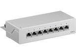 Goobay 93047 Pannello Patch Cat 6 Mini/Desktop, 8 Porte, Grigio - Schermato Stp, Grigio