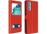 Samsung Galaxy S20 Fe Cover Con Doppia Finestra E Funzione Stand - Rosso