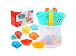 Organizzatore Di Giocattoli Per Il Bagno Huanger + Set Di 7 Giocattoli