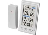 Emos Mini Stazione Meteo Radio Con Sensore Esterno, Misura La Temperatura Interna Ed Esterna, L'umidità, Le Previsioni Del Tempo, Orologio Radiocontrollato Con Allarme, Bianco