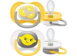 Philips Avent Ultra Air Happy Soother, 6-18 M, Limone, Giallo/Bianco