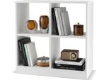 Libreria Costway Con 4 Scomparti, Scaffale A Cubo, Scaffale In Piedi, Scaffale Per Camera Da Letto, Soggiorno, Divisorio Bianco, 73 X 33 X 73 Cm