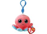 Ty Portachiavi Beanie Boos Clip - Polpo-Sheldon - Rosso Corallo Occhi Blu - 12 Cm - T35255 Ty