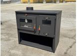 Kaminofen 6kW Niche Holzofen mit Backfach Herdplatte Küchenherd Ofen Holz Links