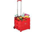 Carrello Spesa Relaxdays, Carrello Pieghevole Con Ruote E Manico Telescopico, Fino A 35 Kg, Ausilio Per La Spesa Pieghevole, Carrello Su Ruote, Rosso