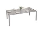 Alu-Esstisch MCW-N40, Tisch Bistrotisch Gartentisch Balkontisch, Wetterfest 180X80Cm ~ Hellgrau