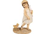 Clayre & Eef Figurina Ragazza 15 Cm Beige Poliresina