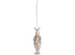 Clayre & Eef Ciondolo Coniglio 10 Cm Bianco Verde Poliresina
