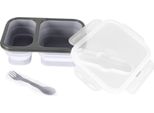 Zopa Scatola Per Snack In Silicone Con Posate Grande Tortora